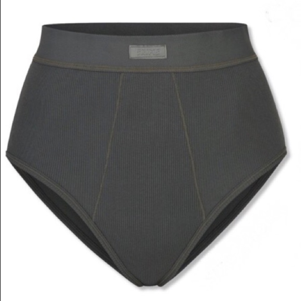 SKIMS cotton rib brief, deep sea, size small NWT